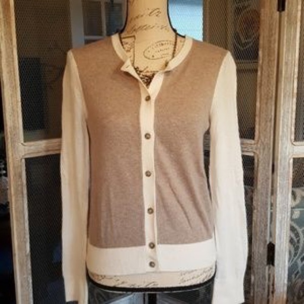 Loft Colorblock Rabbit Hair Blend Cardigan - Picture 2 of 5